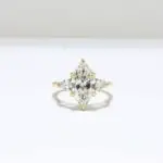Laboratory-Grown Diamond Trilogy Ring, Marquise & Pear-Cut