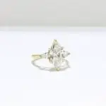 Laboratory-Grown Diamond Trilogy Ring, Marquise & Pear-Cut