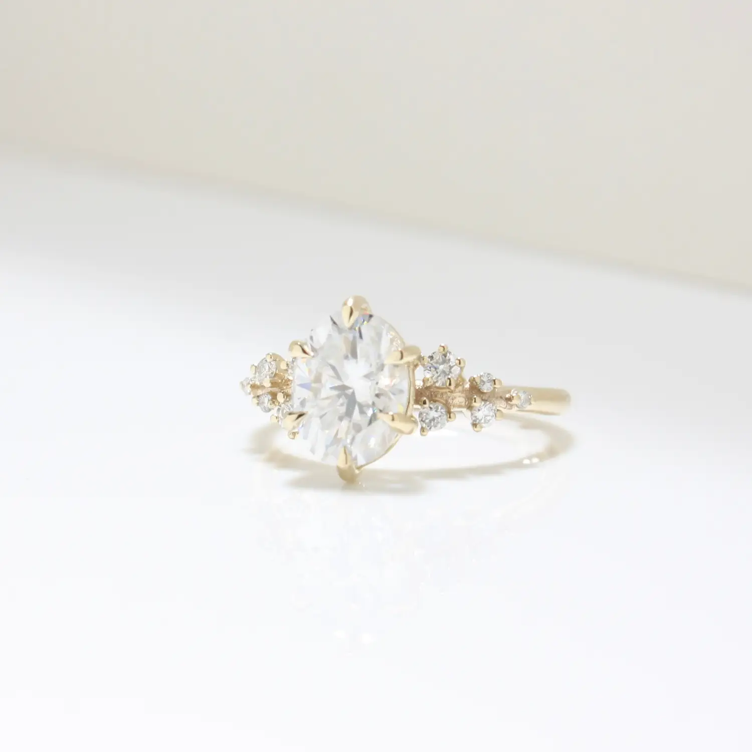 Cosmos Ring, diamond ring, engagement ring, diamond engagement ring, oval diamond, yellow gold ring, danielle camera jewellery, Melanie Casey, Snowdrift ring
