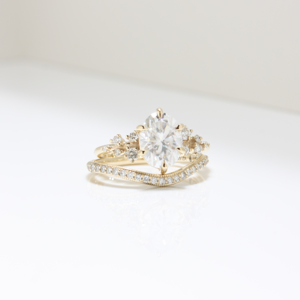 Cosmos Ring, diamond ring, engagement ring, diamond engagement ring, oval diamond, yellow gold ring, danielle camera jewellery, Melanie Casey, Snowdrift ring
