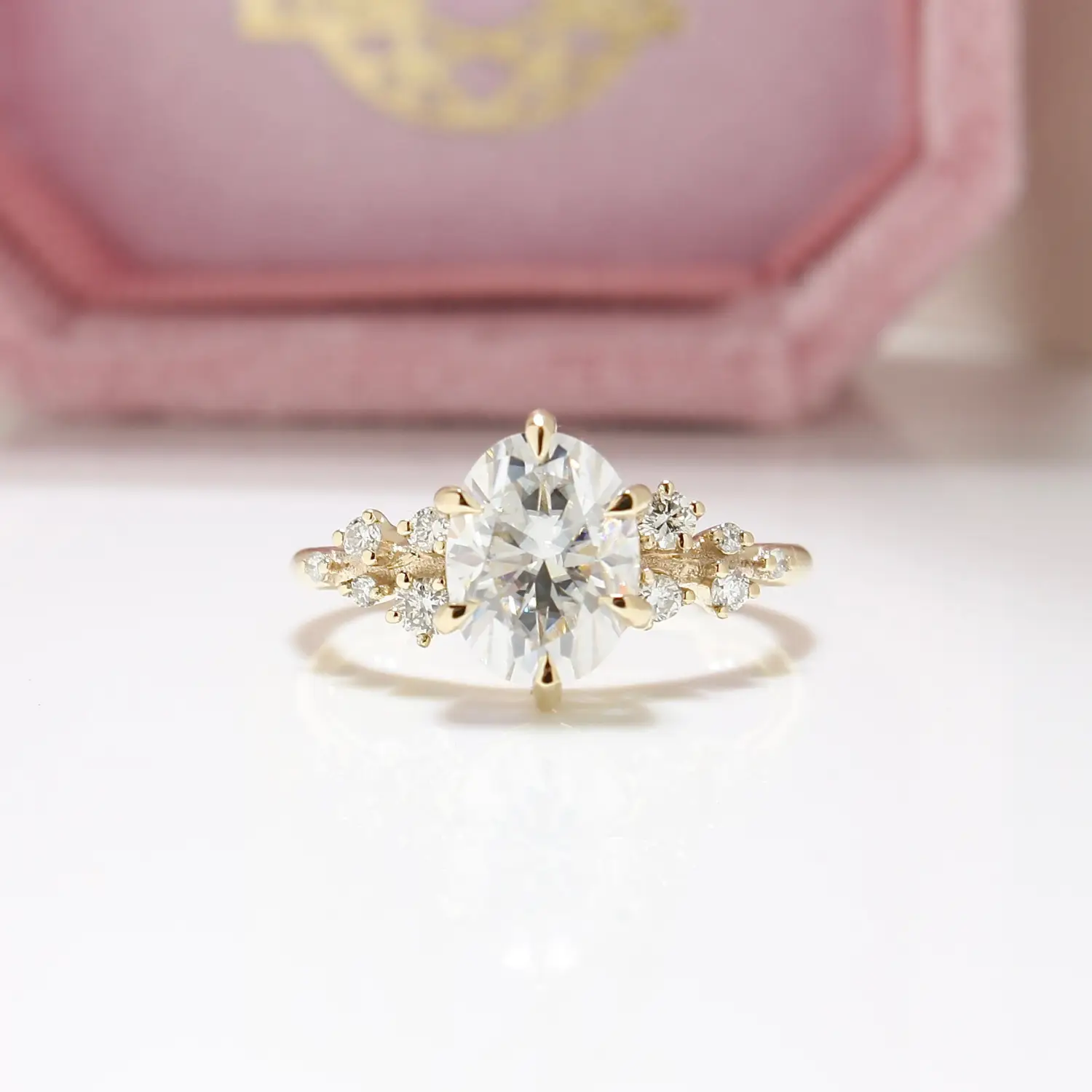 Cosmos Ring, diamond ring, engagement ring, diamond engagement ring, oval diamond, yellow gold ring, danielle camera jewellery, Melanie Casey, Snowdrift ring